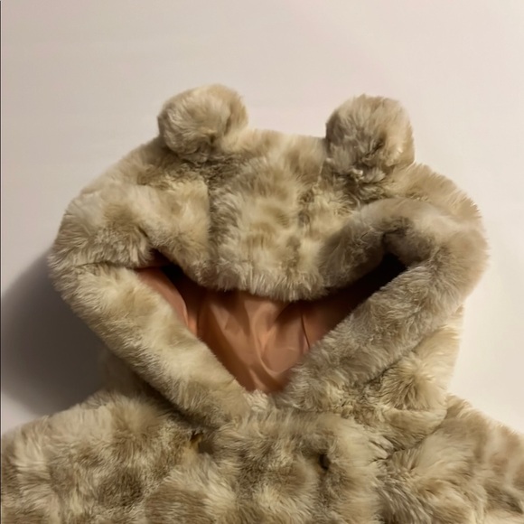 Catherine Malandrino Kids Pea Coat Cream Mini FauxFur 3-6 Month Hooded Girls EUC - Picture 4 of 7